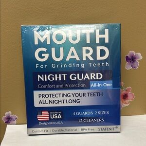 Night Guard for Teeth Grinding - 4 Guards 2 sizes-12 Cleaners